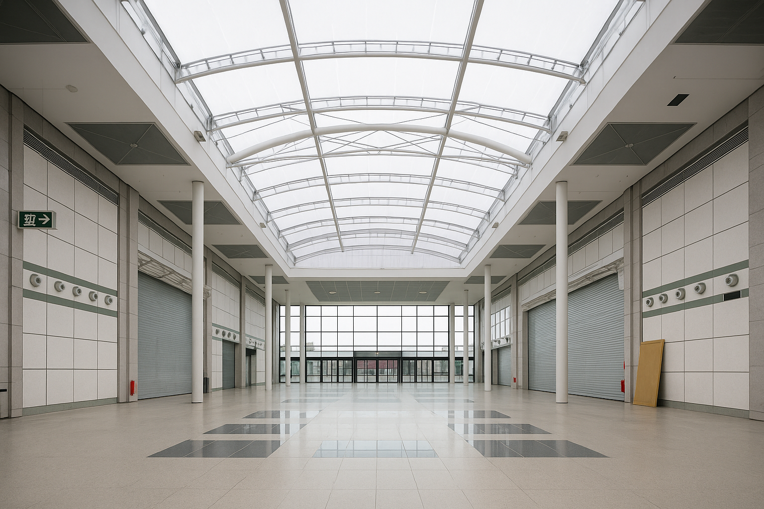 AI-generated image of the ETFE roof at the Cologne Trade Fair (Köln Messe), designed by Vector Foiltec (now Lightspan).