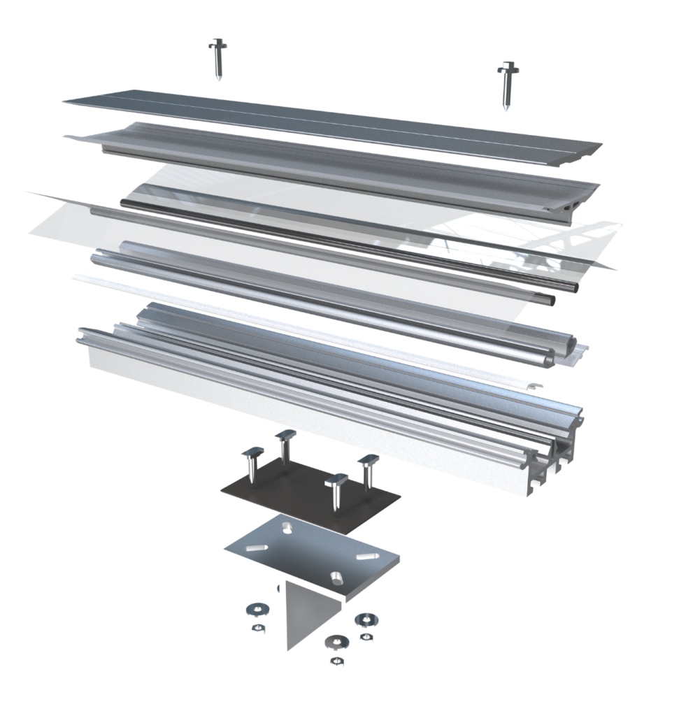 Design ohne Titel Explosionszeichnung des ETFE-Systems