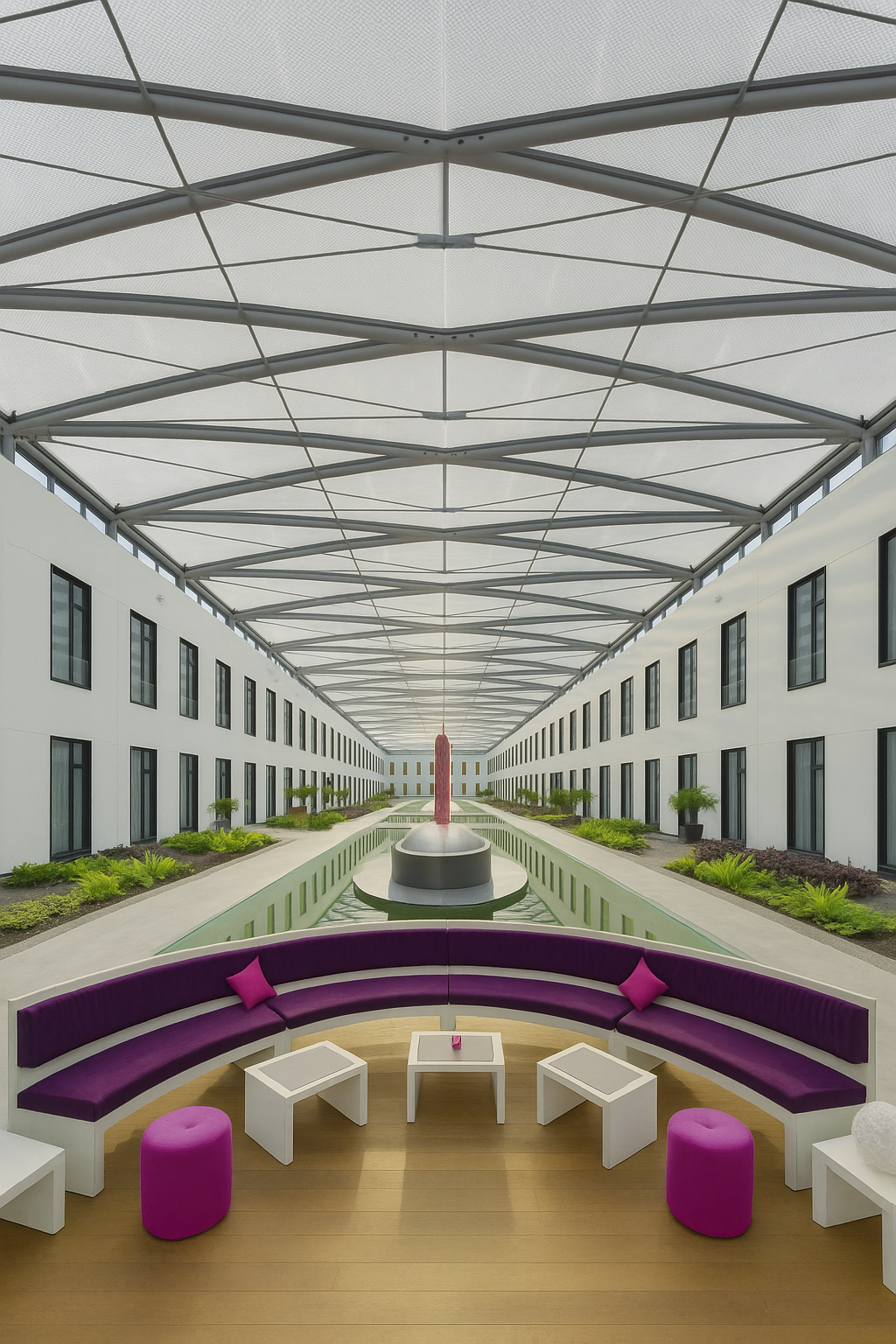 Digitally created view of a shopping center in the Stephankiez neighborhood.