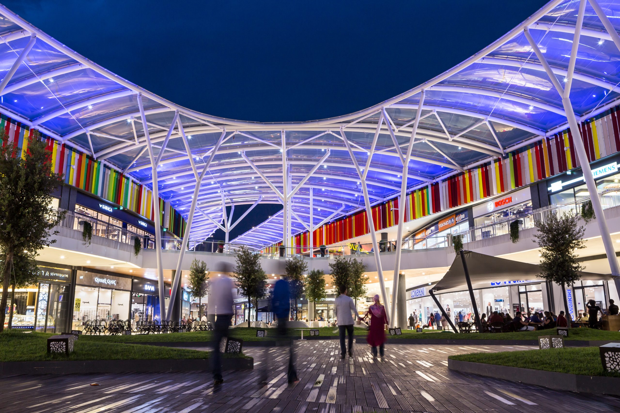ETFE Cushion Roof of a Mall from below
