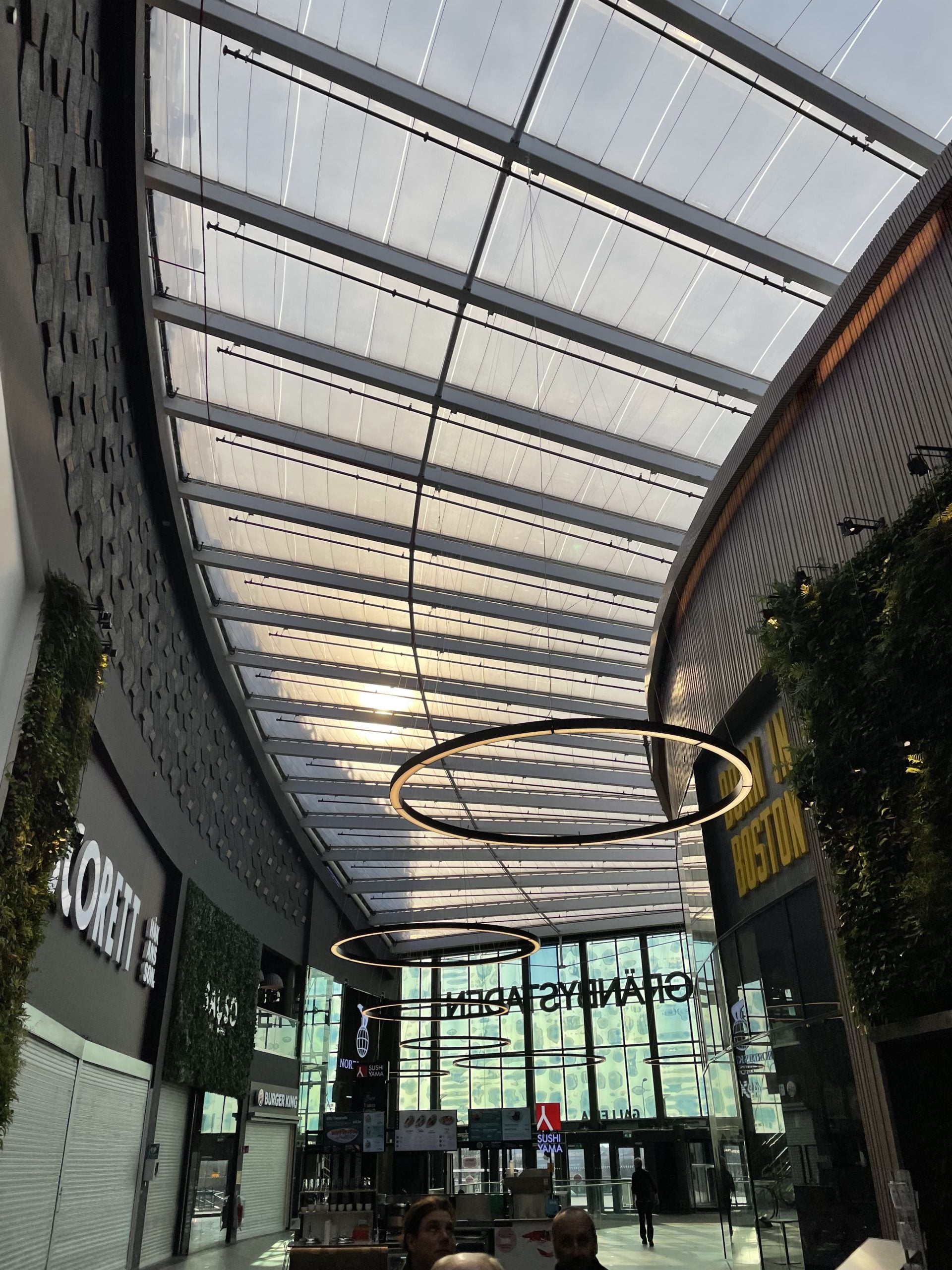 Inside Stadium were the roof is made of ETFE Cushions